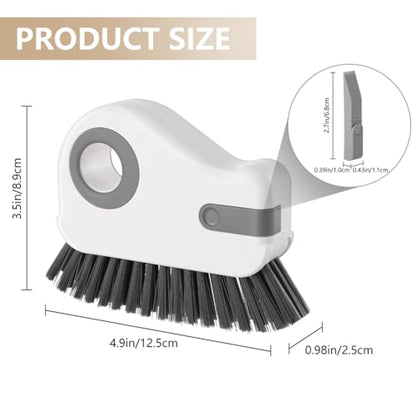 2 in 1 Groove Cleaning Brush, Window Track Cleaning Tools, Multifunction Window Track Cleaner with Hard Bristle and Hidden Scraper, Crevice Brush for Sliding Door Track, Window Seal, Sill (Gray) - color: Gray
