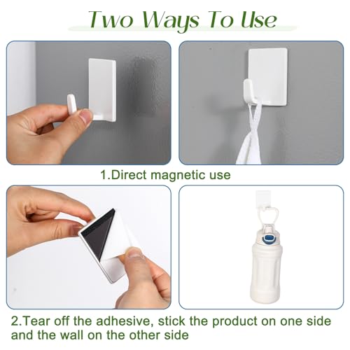 Teenyyou 36 Pcs White Wall Hook Set,Include 24pcs Hanging Hook,12pcs Broom and Mop Holder Wall Mounted for Bathroom,Kitchen,Office,Outdoor and Indoor Tool Organizer