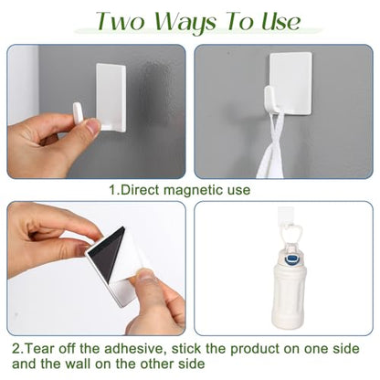 Teenyyou 36 Pcs White Wall Hook Set,Include 24pcs Hanging Hook,12pcs Broom and Mop Holder Wall Mounted for Bathroom,Kitchen,Office,Outdoor and Indoor Tool Organizer
