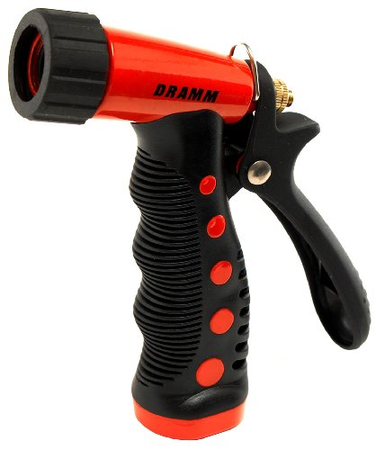 Dramm ColorStorm Premium Pistol Spray Nozzle – Heavy-Duty Adjustable Garden Hose Sprayer with Ergonomic Grip & Variable Water Patterns for Garden, Car, Deck, and Outdoor Cleaning – Red - color: Red, style: Pistol Spray Gun