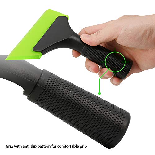 FOSHIO Squeegee Scraper Shower Mirror Glass Wiper Window Cleaner with 1 Extra Rubber Blade Non-Slip Handle for Auto Window Tint Tool Home - color: With Extra Blue Blade