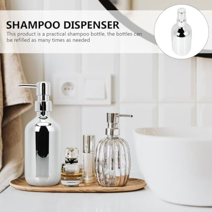 Ipetboom Shampoo Dispenser Bottle - 500ml/17oz Press-Type Refillable Plastic Container for Shower Lotion Conditioner Bathroom Use Leak-Proof Portable Lotion Dispenser Pump Bottle Convenient