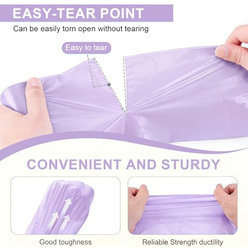 Drawstring Trash Bag 100PCS, Leakproof Small Trash Bags, Unscented Small Garbage Bags, 15 Liter Mini Wastebasket can Liners for Office Bedroom Bathroom, Darkpurple - color: 100Violet color