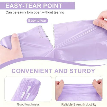 Drawstring Trash Bag 100PCS, Leakproof Small Trash Bags, Unscented Small Garbage Bags, 15 Liter Mini Wastebasket can Liners for Office Bedroom Bathroom, Darkpurple - color: 100Violet color