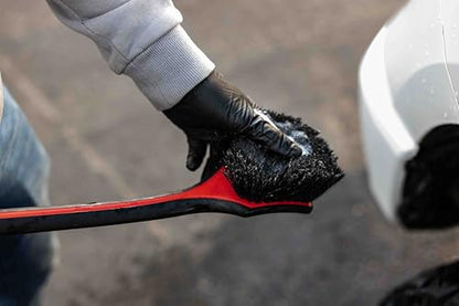 Detail Factory - Fender Well Brush - Ergonomic ProGrip Handle, Stiff Synthetic Bristles, Ergonomic Design, Clean Your Wheel Wells with Ease - Live Wire - color: Live Wire