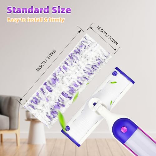 12 Pack Disposable Mop Pads for PowerMop Multi-Surface Floor Mop, Mopping Pad Refills for Floor Cleaning - size: 12*Purple