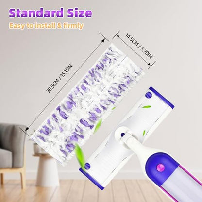 12 Pack Disposable Mop Pads for PowerMop Multi-Surface Floor Mop, Mopping Pad Refills for Floor Cleaning - size: 12*Purple