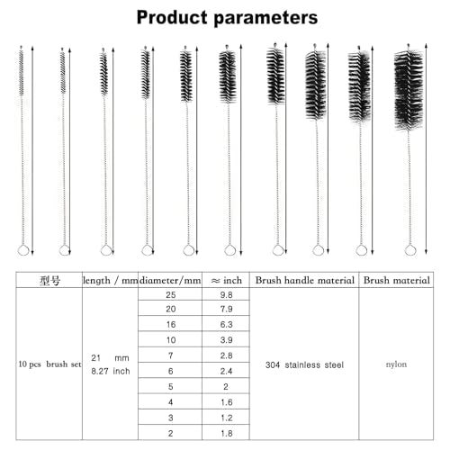 Espresso Machine Cleaning Brush - 15 PCS Long Handle Straw & Bottle Brush Kit, Flexible Scrubber for Coffee Pots, Mugs, Cups, Water Bottles, Glassware & Bent Pipes