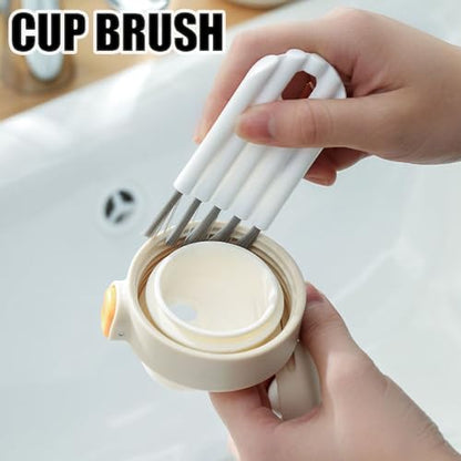 6 Pcs Cleaning Brush Keyboard Cleaner, Multi-Function Computer Cleaning Tools Kit Corner Gap Duster Keycap Puller for Keyboard Cup Cover, White