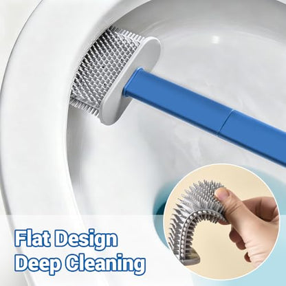 Toilet Brush Set, Bathroom Accessories, Toilet Bowl Cleaners, Deep Cleansing Multifunctional Hanging Toilet Brush Set for Bathroom(Bule) - color: Blue