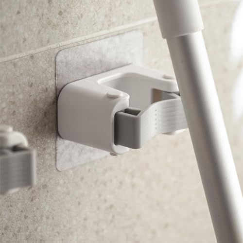 Broom Holder Wall Mount Mop and Command Broom Hanger Organizer Wall Mount Self Adhesive (Single clip+double clip) - size: 1 Single clip + 1 Double clip