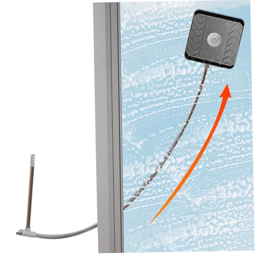Outside Window Cleaner Tool, 51 Inch Telescopic Dual-Sided Window Squeegee Professional with Extension Pole for High Rise and Apartment Glass Cleaning