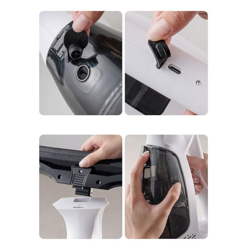 banapoy Window Vacuum Squeegee Cordless, 1.2KPa Suction Electric Window Cleaner Tool with 150ml Detachable Water Tank & Extension Pole & 11in Silicone Wiper Blades for Mirrors