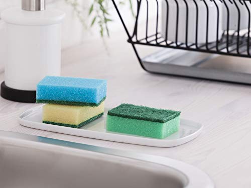 York Non-Abrasive Cleaning Scouring Heavy-Duty Sponge for Kitchen Scratch Proof Kitchen Utensil Scrubber Pads for Pans, Dishes, Non-Stick Cookware Scrubbers, Size 9X6X3 Cm 10 Pcs Multicolour