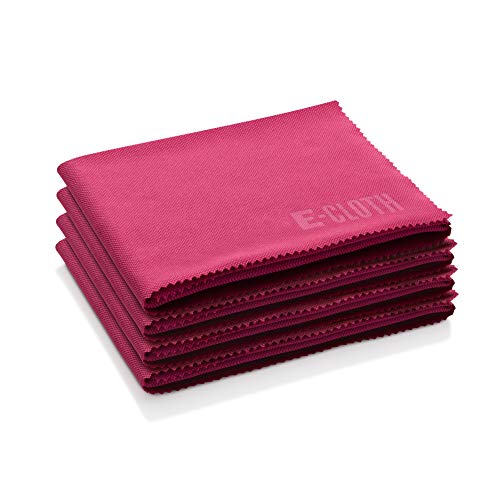 E-Cloth Glass & Polishing Cloths, Premium Microfiber Glass Cleaner, Great for Windows, Glass and Mirrors, Washable and Reusable, 100 Wash Guarantee, Raspberry Pink, 4 Pack - color: Raspberry Rose - 4 Pack, size: Retail Packaging