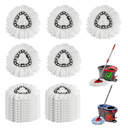 10 Pack Spin Mop Refills Head, Mop Heads Replacement for Spin Mop, Washable Microfiber Mop Replace Head Spin Mop, 360°Spinning Micro Replacement Mop Head for Easy House Cleaning Floor Mopping - size: 10-Pack