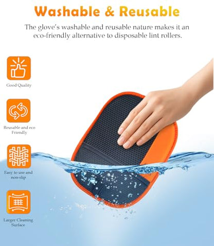 Pet Hair Removal Glove for Furniture & Clothes, Reusable Electrostatic Pet Hair Remover for Couch, Carpet, Bedding & Car Seats, Dog & Cat Grooming Glove, Soft Pet Hair Removal Tool, 1 Pack