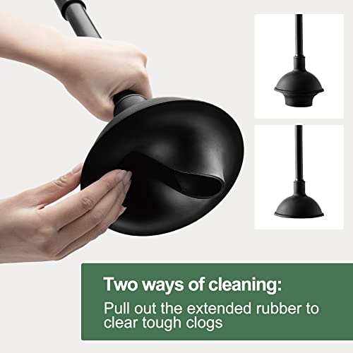 Eyliden Toilet Plunger and Brush Set, 2-in-1 Compact Holder | Unclogs Toilets, Deep Cleans Bowls, Nylon Bristles, Rubber Cup, Durable Plastic Caddy, Space-Saver, Bathroom Cleaning Tools - color: Black