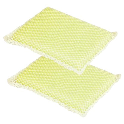 LOLA Nylon Netting Sponge Cleaning Scrubber Pad, 2 Pack, Non Scratch, Safe on Non-Stick Surfaces Coated Cookware & Dishes - Gentle Effective Cleaning - size: 2 Pack, style: Nylon Net Sponges