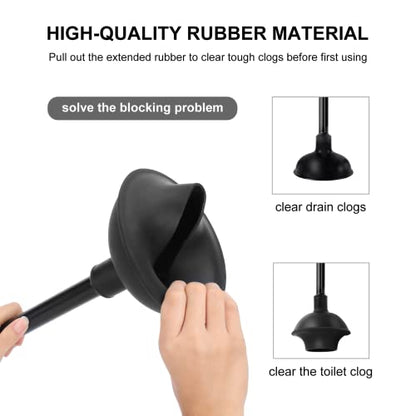 SetSail Toilet Brush and Plunger Set and Grout Cleaner Brush with Long Handle, Stiff Bristle Floor Grout Scrubber for Bathroom, Tile Line, Crevice, Kitchen, Wall, Deck, Garage
