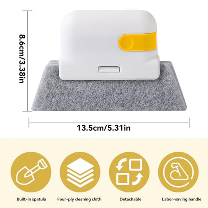 Window Track Cleaning Brush – Single Handheld Brush for Sliding Door, Window Sills, Small Gaps, and Crevices, Efficient Dirt and Water Stain Removal - color: 1yellow