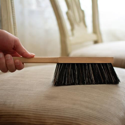 14.2" Hand Broom Soft Bristles Cleaning Brush, Dusting Brush with Wooden Handle, Clothes Brush, Handheld Car Broom, Long Counter Dust Brush, Bench Brush - size: 14.2"