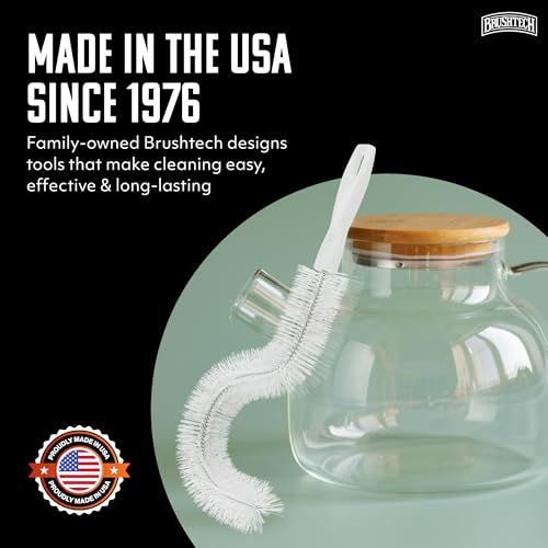 Brushtech Coffee Pot Cleaning Brush - Curved Design for Deep Clean Coffee Pot Care with Soft Bristles, Comfortable Handle, No-Soap Scrubbing Action – Made in The USA - style: Cleaning Brush