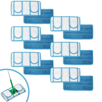 Microfiber Reusable Mop Pad | Durable Machine Washable Floor Cleaning Pads | Swiffer Compatible Dry Mop Pads (6 Pack) - size: 6 Count (Pack of 1)