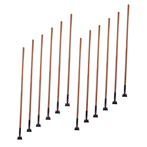 Matthew Cleaning Commercial Quick-Change Dust Mop Handle with Clip-on Metal Gripper for Heavy Duty Mop Head Replacement Holder, Lacquered Wood 60 inch 12packs-Natural - color: Hardwood