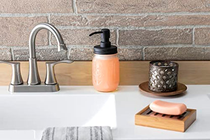 Jarmazing Products Mason Jar Soap Dispenser - Black - with 16 Ounce Ball Mason Jar - Made from Rust Proof Stainless Steel - Two Pack - size: Pack of 2