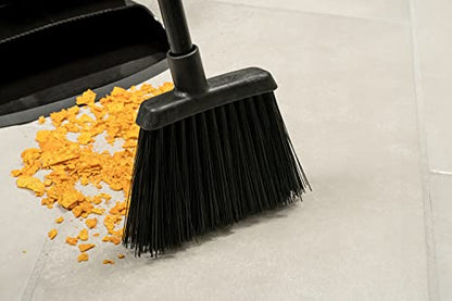 Carlisle FoodService Products 4686003 Duo-Sweep Plastic Small Debris Lobby Broom with Handle, 30 Inches, Black - color: Black, size: 30 Inches (Pack of 1)
