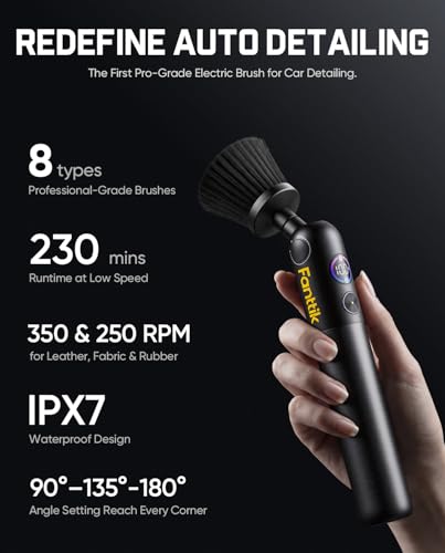 Fanttik Flip G10 Nano AutoCare Cordless Electric Scrubber & 2 PCS Replacement Brush Heads