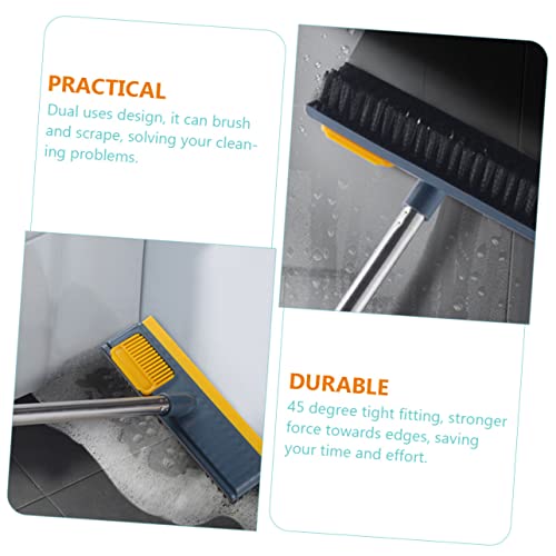 Rubber PET Hair Broom 2-in-1 Floor Scrubber Squeegee Portable Detail Hair Remover for Hardwood Tile and Carpet Cleaning