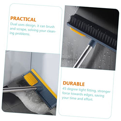 Rubber PET Hair Broom 2-in-1 Floor Scrubber Squeegee Portable Detail Hair Remover for Hardwood Tile and Carpet Cleaning