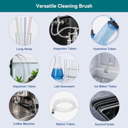 2-in-1 Drain Cleaning Kit-160 Inch Flexible Stainless Steel Drain Brush and 80 Inch Spring Drain Auger - style: 160 IN