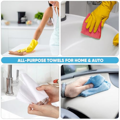AIDEA Microfiber Cleaning Cloth Roll, 50PK, Reusable Paper Towels Tear Away Cloth, Microfiber Towels Washable Shop Rags, Lint Free Cleaning Rags for House, Kitchen, Window, 11.5"×11.5", Coffee - color: Coffee
