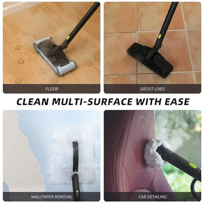 Heavy-Duty Steam Cleaner - 1500W Multipurpose Handheld Floor Steamer with 22 Accessories 16ft Cord for Home, Car Detailing, Tile, Grout, Wallpaper, Upholstery, Window, Deep Cleaning