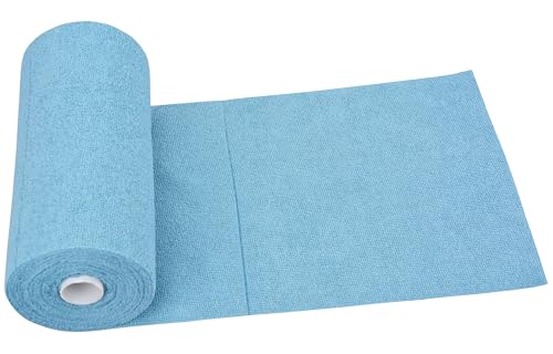 HOPESHINE Microfiber Cleaning Cloth Roll 50-Pack Reusable Paper Towels Washable for Cars Care Wash Supplies Kitchen Dish Rags House Window Cleaning Cloths Lint Free Tear Away Ultra Absorbent (Blue) - color: Blue