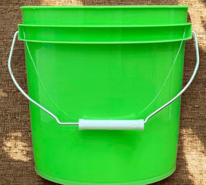 House Naturals 2 Gallon Food Grade - BPA Free Made in USA Buckets Lime Color pails with Screw On Gasket Lids (1, Lime - Black lids) - color: Lime - Black Lids