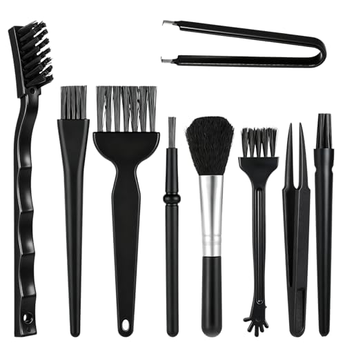9 Pcs Keyboard Cleaning Brushes Kit Keyboard Brush Anti Static Brush with Keycap Puller & Tweezers Nylon Dust Cleaning Brushes for Computer Laptop Mechanical Keyboards Camera Motherboard Small Space