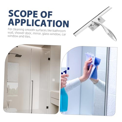 Healeved Deluxe Glass Wiper Shower Squeegee for Bathroom Stainless Steel Cleaner with Glide Handle
