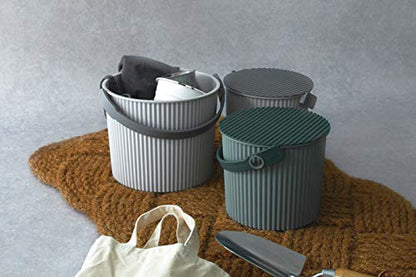 Yawata Kasei 233138 Omniutti Bucket with Lid, Luxe Gray, S 2.1 gal (8 L) sceltevie omnioutil Natural Luxe - color: Luxe Grey, style: Size S: 2.8 gal (