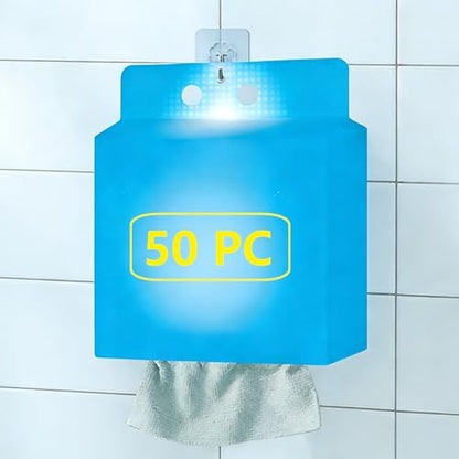 50 Count Replacement Cloths Snap Grip Mini Mop, High Absorbency Lint-Free, Wet and Dry Cleaning Pads for Cabinets, Walls, Windows & Floors, Washable Reusable Economical Pack, 8"x8" - color: Blue 50pc Replacement Cloths (No Mop)