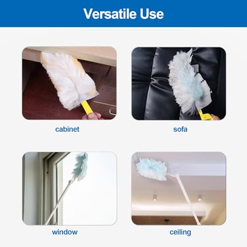 Replacement Handles Compatible with Swiffer Duster Refill, Swiffer Duster Extended Handle,Foldable & Extendable Dust Handle Only(White 3pcs) - size: 3 PCS