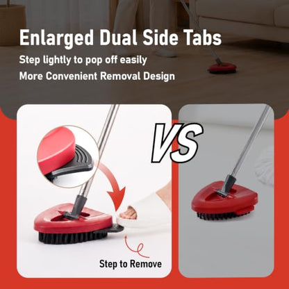 O ceda Scrub Brush, Spin Mop Scrub Brush Replacement Head for O Cedar EasyWring 1 Tank System, Hard Bristle Cleaning Brush for Bathroom, Kitchen, Tub, Tile and Glass(Not Fit RinseClean 2-Tank) - size: Large