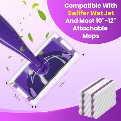 Pure Realm Wet Jet Refills Compatible with Swiffer Wet Pads Refills Hardwood Floor Cleaner Spray Mop Pad Refill, Bathroom Cleaning Supplies, Hardwood Floor Cleaner, Multi Surface，30 Count - color: Purple 30 Mop Pads