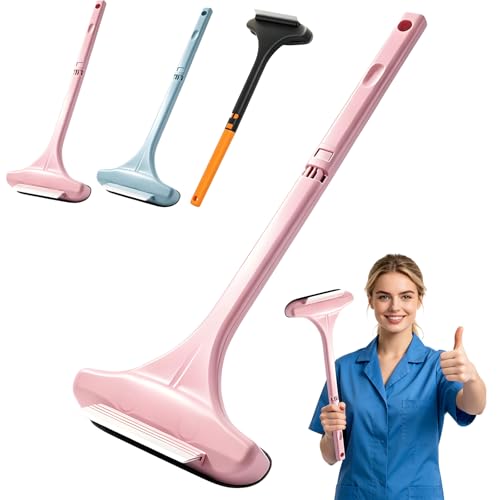 Window Screen Cleaner,2026New Upgraded 2in1 Detachable Window Cleaning Brush with Squeegee,Wet Dry Dual Use Multi-Functional Glass Net Cleaner Tool for Corners,Patio,Door,Porch Screens (Pink) - color: Pink