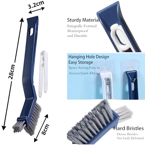 Crevice Cleaning Brush,2 Pack Multi-Purpose Hard Bristle Brushes for Deep Cleaning Kitchen, Bathroom, Grout, Sink, Cup, Teapot, Bottle, Blender, Corners, Tight Spaces