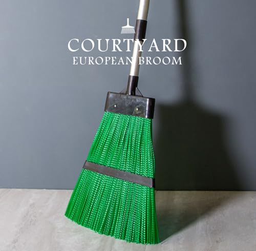 Courtyard Broom-Heavy Duty Broom Long Handle Outdoor Commercial Angle Broom for Courtyard Ourdoor Travel Camping