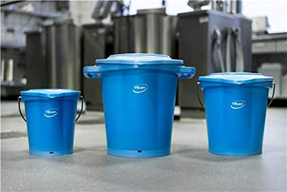 Vikan 1 1/2 gal Round Bucket, 9 19/32 in Dia, Blue, Polypropylene/Stainless Steel 56883-1 Each
